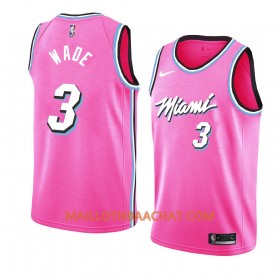 Maillot NBA Miami Heat Dwyane Wade 3 2018-19 Nike Rose Swingman - Homme